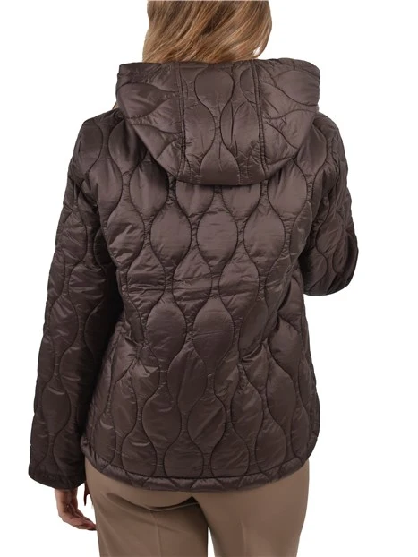 PIUMINO IMBOTTITO CON TRAMA ONDULATA DONNA MARRONE