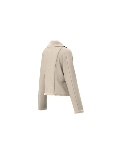 GIACCA CORTA IN JERSEY CON ZIP LATERALE DONNA BEIGE