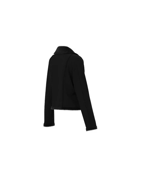 GIACCA CORTA IN JERSEY CON ZIP LATERALE DONNA NERO