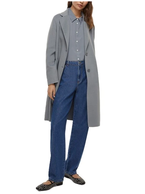 CAPPOTTO LUNGO DOUBLE FRINE DONNA AZZURRO