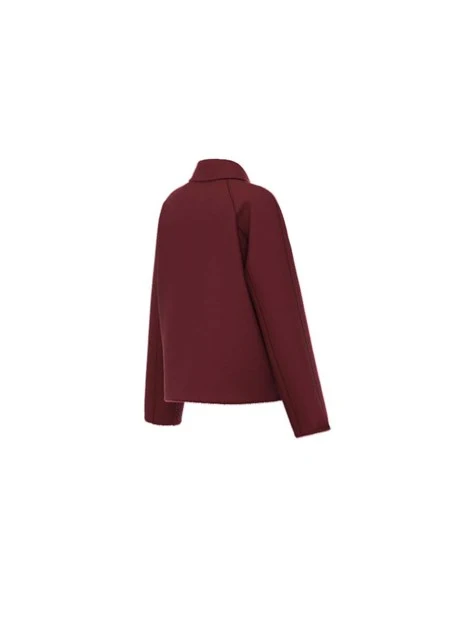 CAPPOTTO CORTO  CON REVER DONNA BORDEAUX