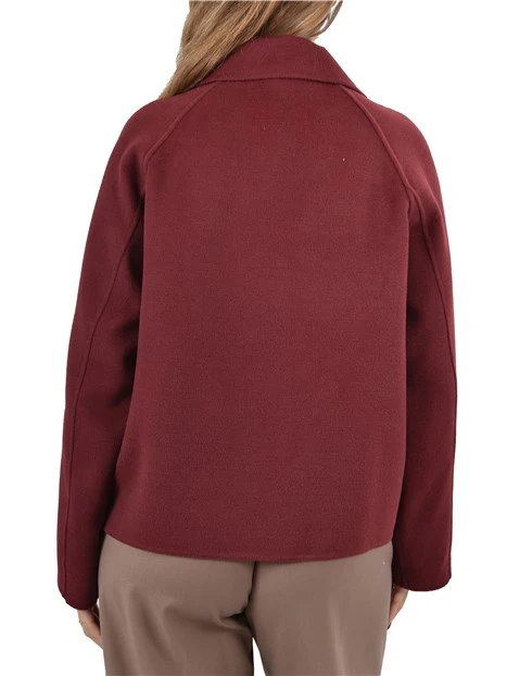 CAPPOTTO CORTO  CON REVER DONNA BORDEAUX