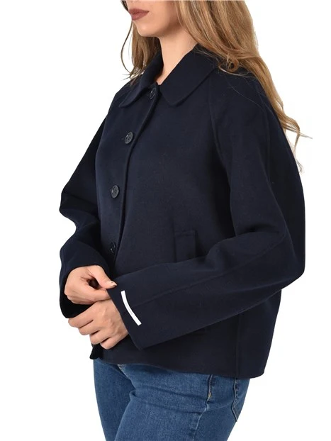 GIACCA CORTA CON COLLO A CAMICIA DONNA BLU NAVY