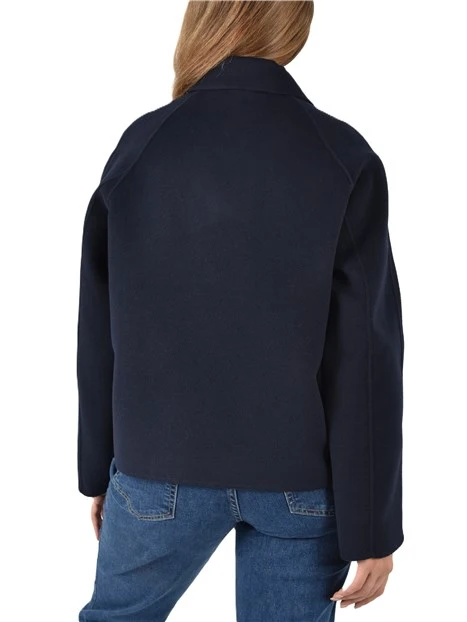 GIACCA CORTA CON COLLO A CAMICIA DONNA BLU NAVY