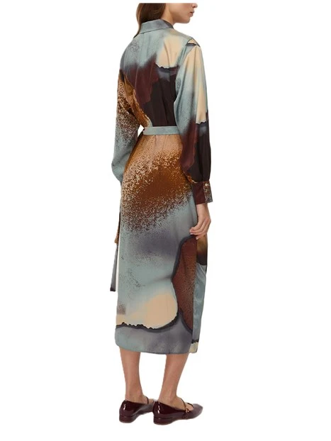 VESTITO LUNGO IN POLIESTERE MERINGA DONNA CELESTE