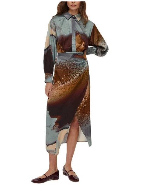 VESTITO LUNGO IN POLIESTERE MERINGA DONNA CELESTE