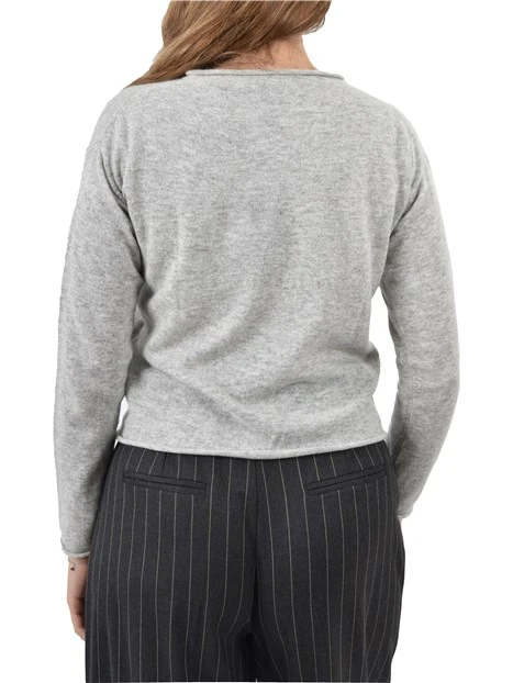 CARDIGAN FILATO MISTO LANA DONNAGRIGIO