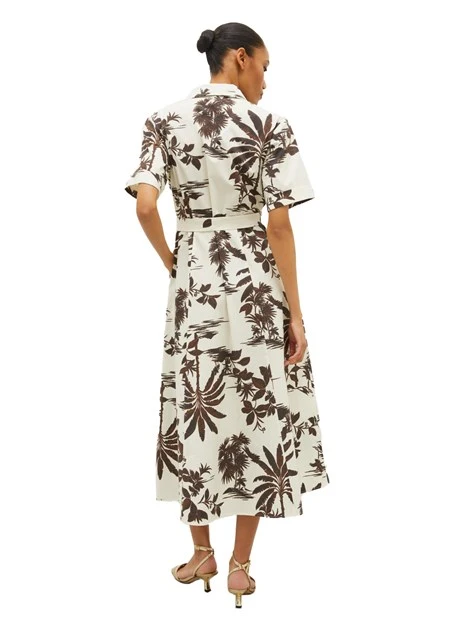 VESTITO CHEMISIER A FANTASIA DONNA BIANCO