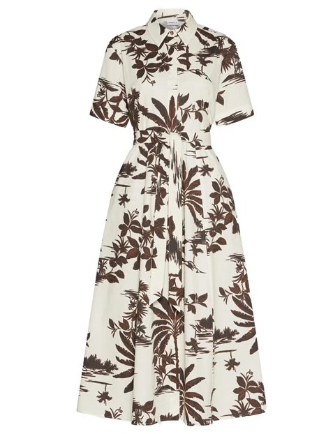 VESTITO CHEMISIER A FANTASIA DONNA BIANCO