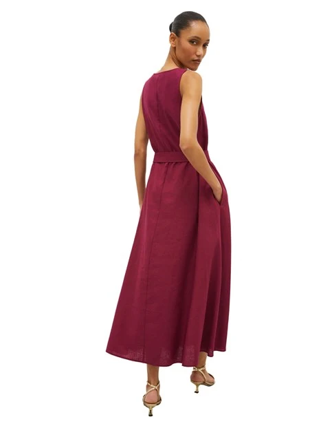 VESTITO LUNGO CON SCOLLO A V DONNA VIOLA