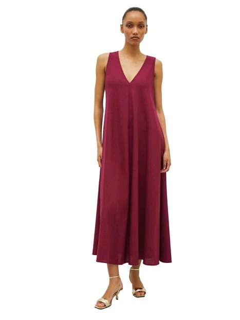 VESTITO LUNGO CON SCOLLO A V DONNA VIOLA