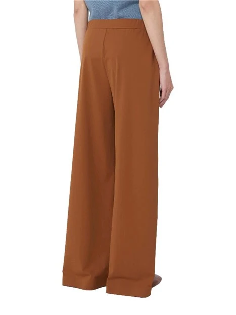 PANTALONI PALAZZO CON ELASTICO IN VITA DONNA CUOIO