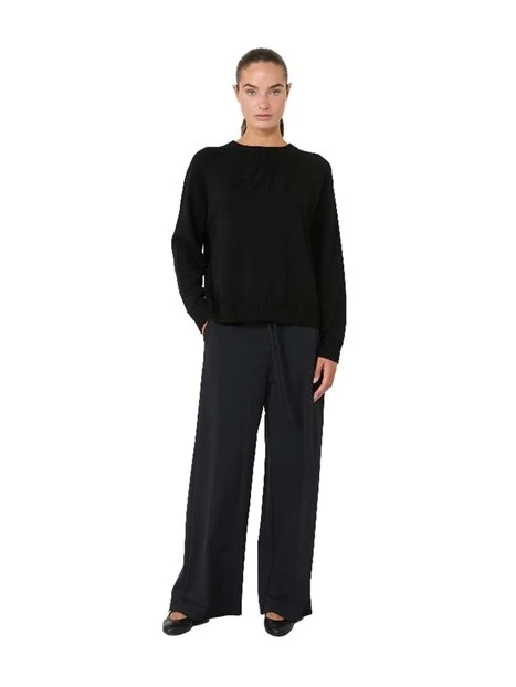 PANTALONI PALAZZO CON ELASTICO IN VITA CONFORTEVOLE DONNA NERO