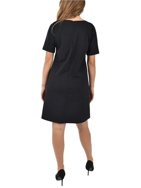 VESTITO CORTO IN JESEY CON  LINEA AD A  DONNA NERO