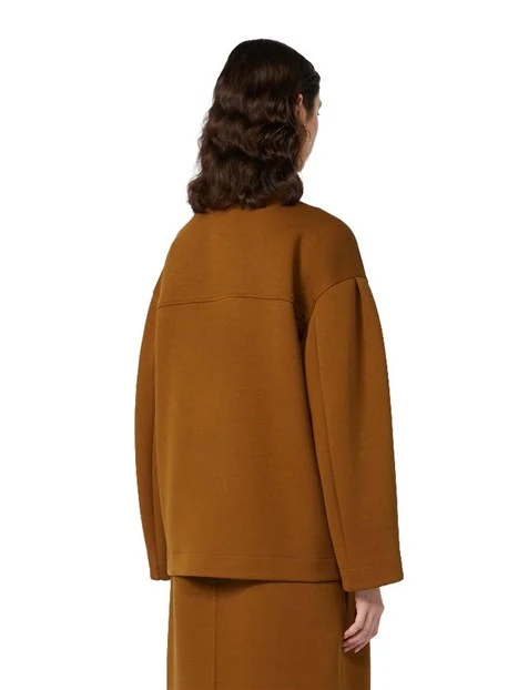 FELPA CON ZIP E TASCHE APPLICATE DONNA CUOIO