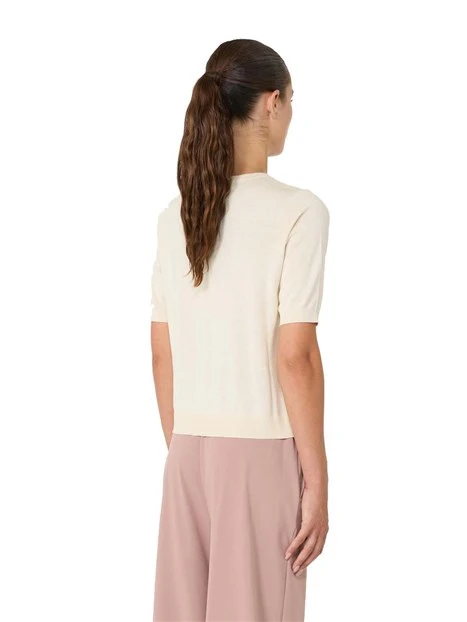 T-SHIRT MANICHE CORTE IN COTONE GIROCOLLO DONNA BIANCO