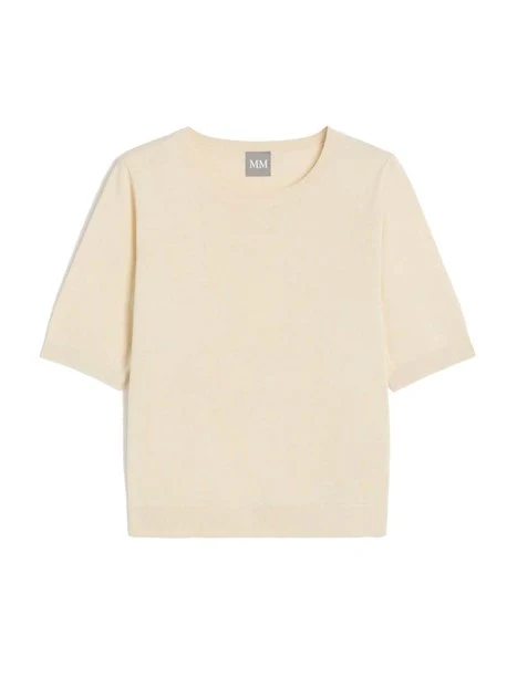 T-SHIRT MANICHE CORTE IN COTONE GIROCOLLO DONNA BIANCO