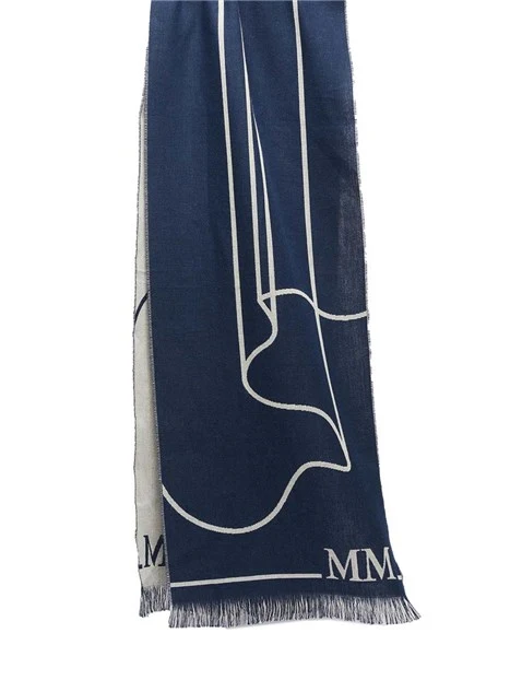 STOLA CON LOGO IN COTONE LANA DONNA BIANCO