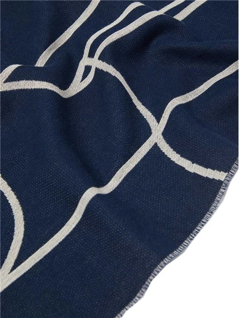 STOLA CON LOGO IN COTONE LANA DONNA BIANCO