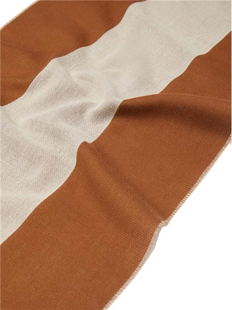 STOLA CON LOGO IN COTONE E LANA DONNA BIANCO