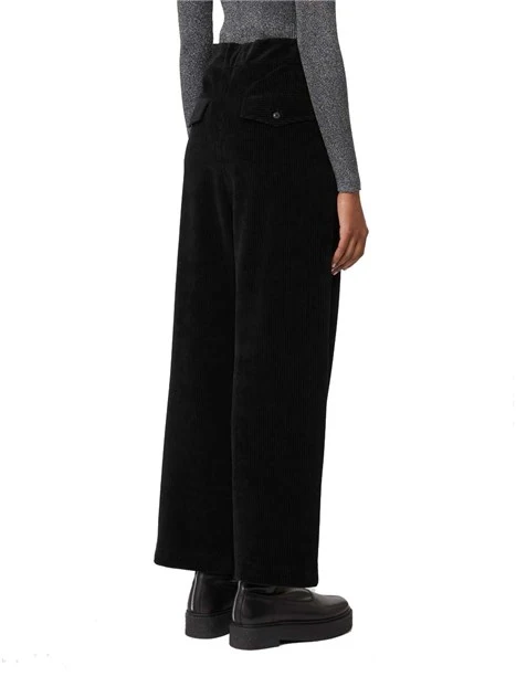 PANTALONI CHINO IN VELLUTO A COSTE DONNA NERO