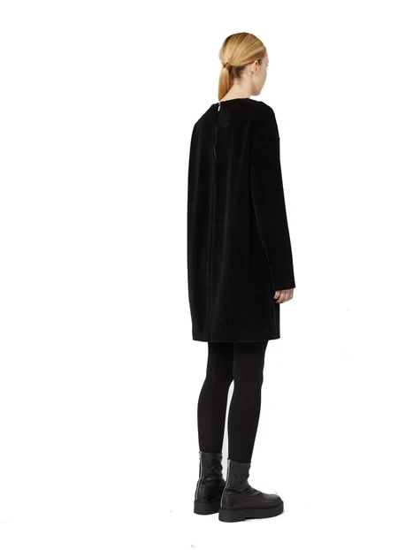 VESTITO CORTO IN VELLUTO MISTO COTONE DONNA NERO