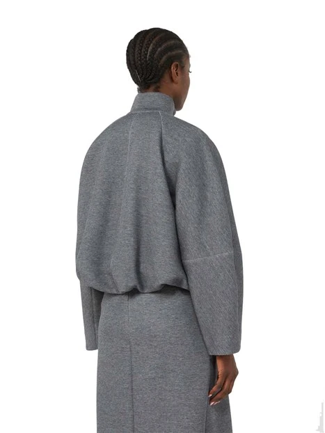 FELPA CON ZIP CROP DONNA GRIGIO