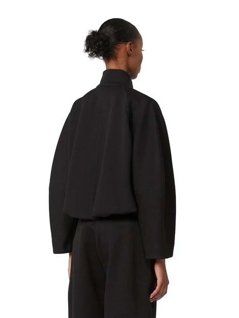 FELPA CON ZIP CROP DONNA NERO