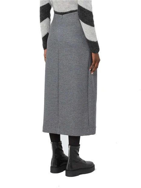 GONNA LUNGA IN JERSEY CON ZIP INVISIBILE DONNA GRIGIO