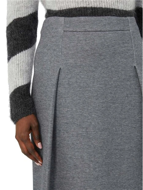 GONNA LUNGA IN JERSEY CON ZIP INVISIBILE DONNA GRIGIO