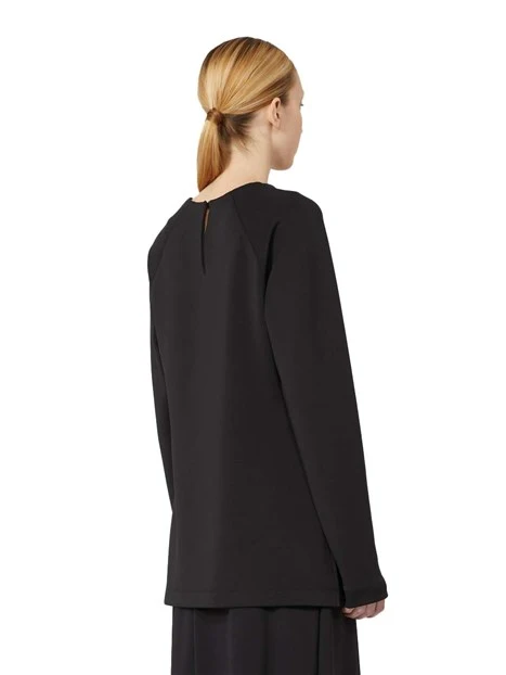 T-SHIRT MANICHE LUNGHE CON SPACCHI LATERALI DONNA NERO