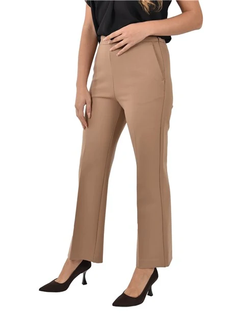 PANTALONI IN TESSUTO STRETCH DONNA MARRONE