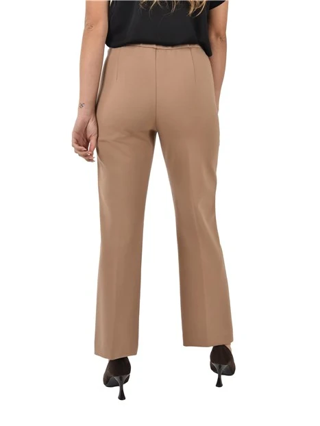 PANTALONI IN TESSUTO STRETCH DONNA MARRONE
