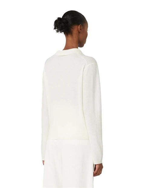 POLO MANICA LUNGA IN MISTO CASHMERE DONNA AVORIO