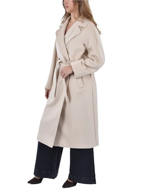 CAPPOTTO LUNGO COLLO A REVER AMPIO DONNA BIANCO