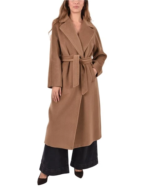 CAPPOTTO LUNGO COLLO A REVER AMPIO DONNA MARRONE