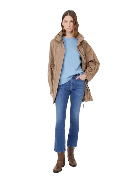 MAGLIA GIROCOLLO IN FILATO ALPACA E COTONE DONNA AZZURRO