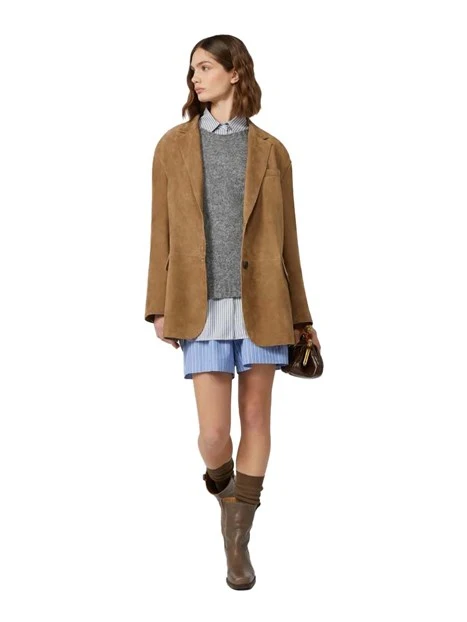 MAGLIA GIROCOLLO IN FILATO ALPACA E COTONE DONNA GRIGIO