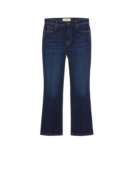 JEANS CROPPED CON LOGO FARFALLA APPLICATO DONNA BLU JEANS