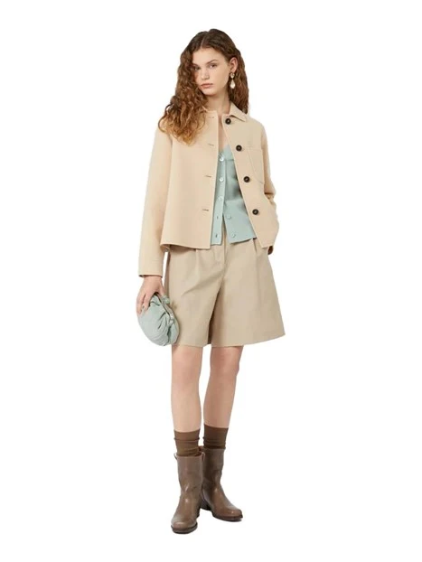 GIACCA CORTA CON COLLETTO A PUNTA DONNA BIANCO