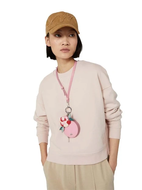 FELPA GIROCOLLO CON SPACCHI LATERALI DONNA ROSA