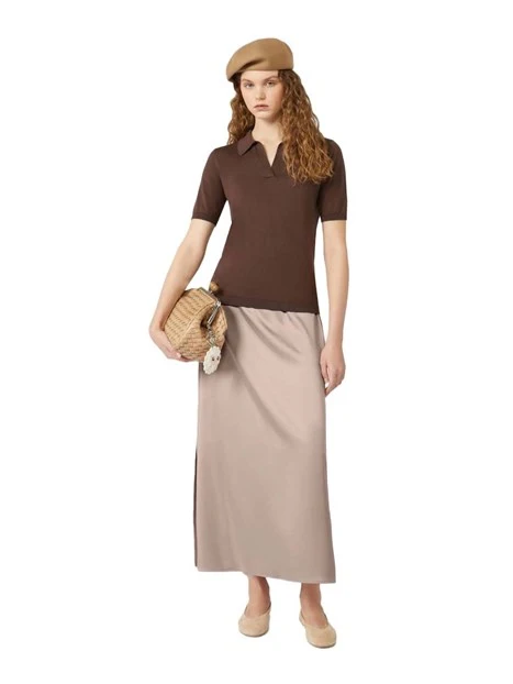 GONNA LUNGA IN RASO DONNA ROSA