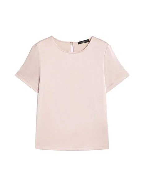 T-SHIRT MANICA CORTA IN RASO CHIUSURA A GOCCIA DONNA ROSA