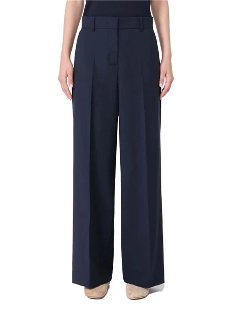 PANTALONI PALAZZO CON PIEGA STIRATA DONNA BLU