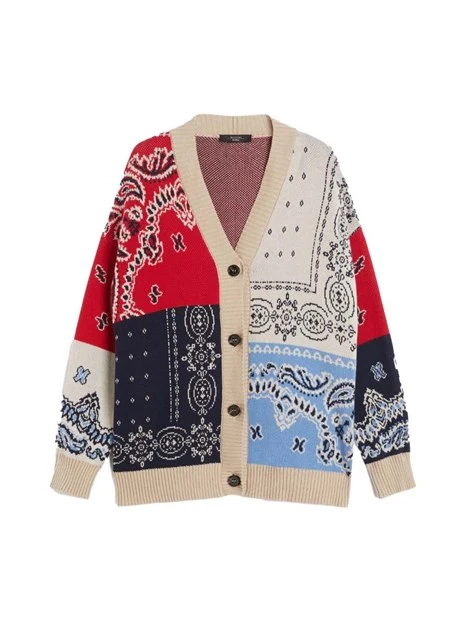 CARDIGAN IN COTONE CON SCOLLO A V DONNA BIANCO