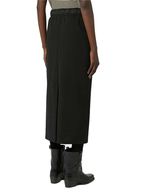 GONNA LUNGA IN JERSEY CON VITA ELASTICIZZATA DONNA NERO