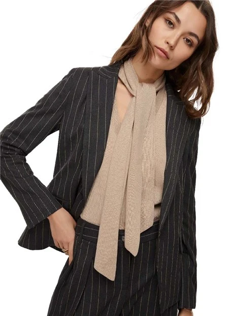 BLAZER IN TESSUTO DIAGONALE DONNA GRIGIO
