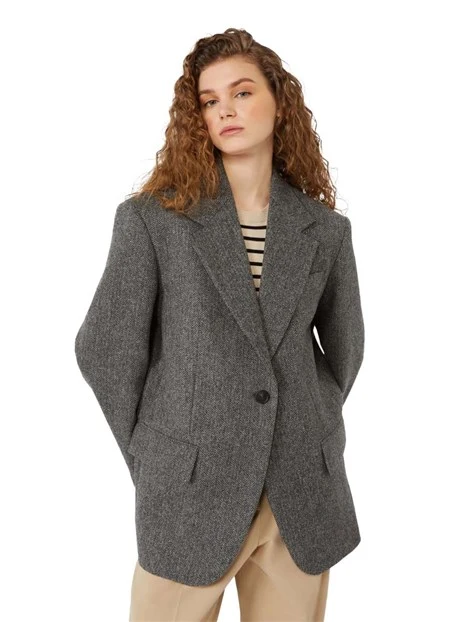 BLAZER MONOPETTO CON SPACCO POSTERIORE DONNA ANTRACITE