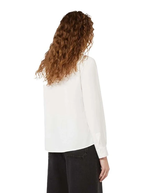 CAMICIA IN COTONE CON LOGO RICAMATO DONNA BIANCO