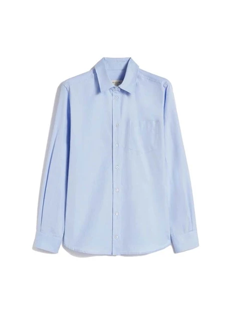 CAMICIA IN COTONE CON TASCA E LOGO RICAMATO DONNA AZZURRO